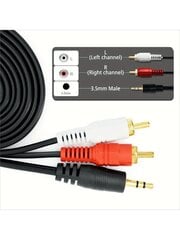 3,5 mm Audio AUX 2 RCA 59,06 tuuman urosstereo AV-sovittimen kaapeli kuuloke kaiutin vahvistin pistoke johto-musta hinta ja tiedot | Kaapelit ja adapterit | hobbyhall.fi