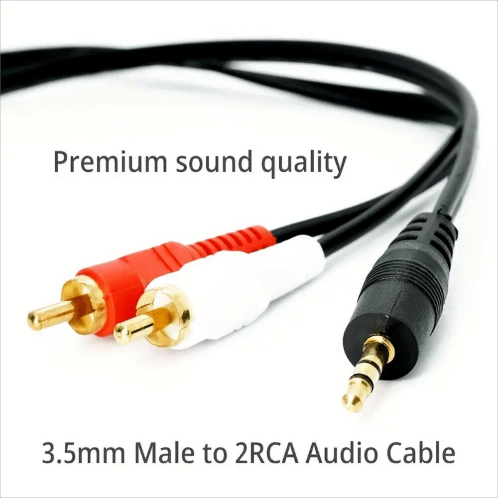 3,5 mm Audio AUX 2 RCA 59,06 tuuman urosstereo AV-sovittimen kaapeli kuuloke kaiutin vahvistin pistoke johto-musta hinta ja tiedot | Kaapelit ja adapterit | hobbyhall.fi