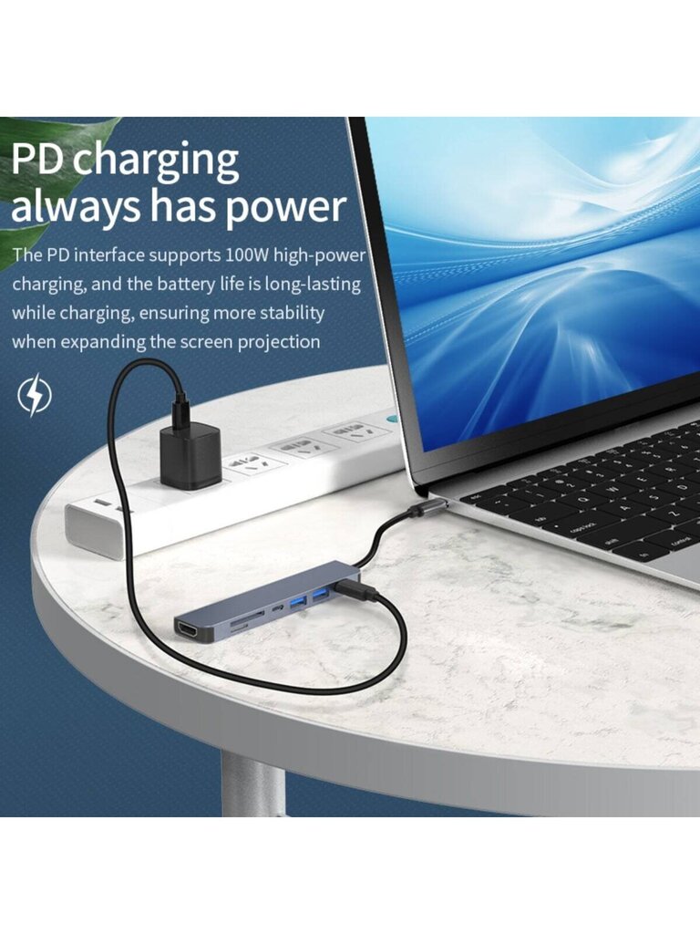 NADODO USB C -keskitin 100 Mbps Ethernetillä, 7 in 1 4k@30Hz HDMI USB C -moniporttisovitin, 100 W PD, USB 2.0, 3.0 -portit, SD/TF-korttien lukija, yhteensopiva Pro/Air M1 M2, IPad Pro/Air, Dell XPS, HP-harmaa-yksikokoinen hinta ja tiedot | Kaapelit ja adapterit | hobbyhall.fi