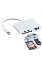 USB C SD-kortinlukija Yhteensopivuus IPhone 15 IPad 3 In 1 USB-C Memory Trail -kamerakorttisovittimella, jossa on kaksi paikkaa ja USB-portti Yhteensopivuus Pro/Air/Mini Android-kannettavan kanssa Lisää USBC Typec -laitteita-Type-c-(SD+TF+) USB) hinta ja tiedot | Kaapelit ja adapterit | hobbyhall.fi