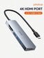 JMMO USB -keskitin, USB C -keskitin, 6-in-1 USB C -keskitin 3 USB 3.0 -porttia, Micro SD/SD-kortinlukija, 4K@30Hz HDMI-yhteensopiva portti useimmille Type-C-laitteille USB3.0 joululahjat, pakolliset lahjat Syksylle ja talvelle-Silver-tyyppi C hinta ja tiedot | Kaapelit ja adapterit | hobbyhall.fi