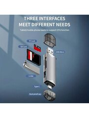 1 kpl 6-in-1 USB 3.0 High Speed Card Reader, 5Gbps siirtonopeus, Type-C & Android -liitäntä, Plug and Play, OTG-monitoimilaite älypuhelimelle, tietokoneelle, kameralle, SD, TF-kortti, Flash Drive - Multicolor hinta ja tiedot | Kaapelit ja adapterit | hobbyhall.fi