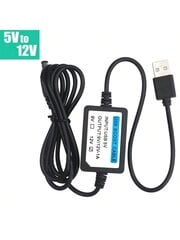 USB-DC-virtalaturin kaapeli 5V - 12V Boost-kaapeli Muunnin USB-DC 5,5*2,1mm Jack Step Up -sovitinkaapeli Wi-Fi-reitittimelle Minituulettimen kaiutin-musta hinta ja tiedot | Kaapelit ja adapterit | hobbyhall.fi