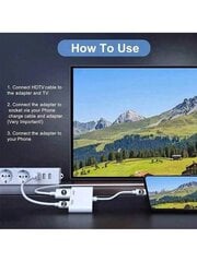 1kpl 1080P-puhelimen HDMI-yhteensopiva sovitin Projektiokaapeli Audiosynkronointi Näyttöliitin Yhteensopiva iPhonen/IPodin kanssa, HD TV/Näyttö yhteensopiva IPhone 14 Pro Max/14 Pro/14 Plus/14/13/12/11/XS/XR/8/7 kanssa /6/IPad-sarja - valkoinen hinta ja tiedot | Kaapelit ja adapterit | hobbyhall.fi