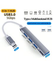 USB-keskitin 4 in 1 monitoiminen nopea tiedostonsiirto Kannettava Type-C USB 3.0 -telakointiasema Multi Splitter -sovitin PC-tarvikkeet - hopea hinta ja tiedot | Kaapelit ja adapterit | hobbyhall.fi