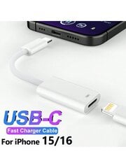 1kpl punottu USB-C-Lightning-äänisovitin, yhteensopiva seuraavien kanssa: IPhone 16 Pro Max/16 Pro/16 Plus/16, IPhone 15 Pro Max/15 Pro/15 Plus/15, Samsung, IPad, muunnossovitin-White hinta ja tiedot | Kaapelit ja adapterit | hobbyhall.fi