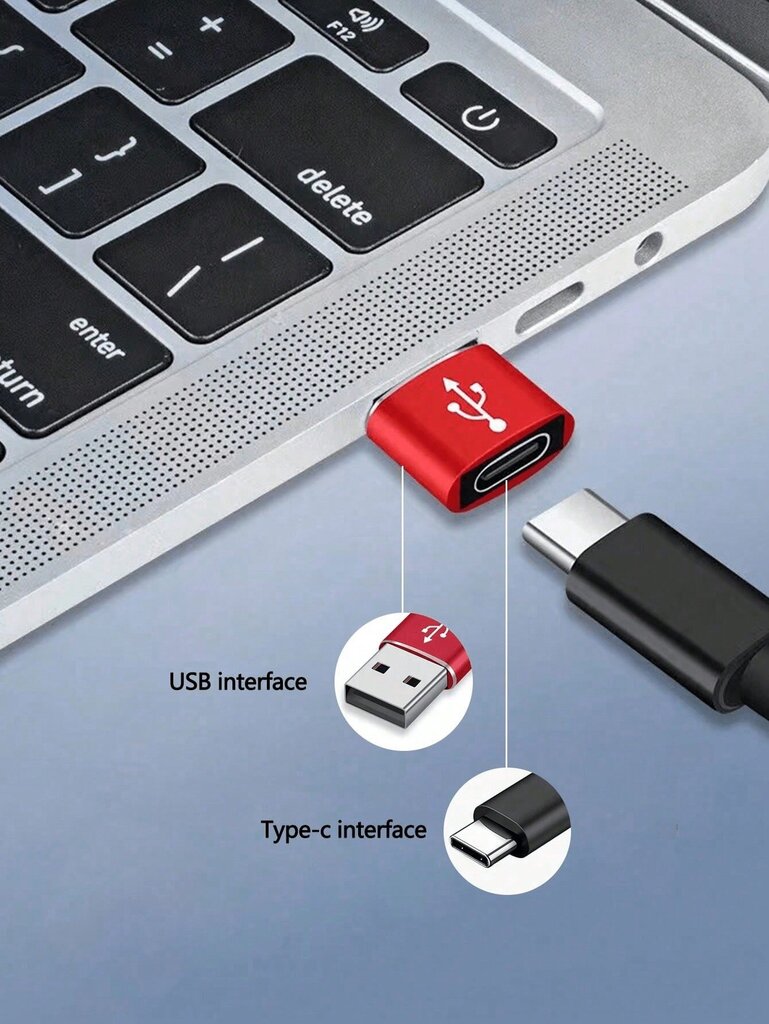 1kpl alumiiniseosmateriaali USB-C-sovitin, lataukseen, tiedostonsiirtoon, tyypin c muuntaja puhelimeen, tietokoneeseen, kamera - tummanharmaa - yksi koko hinta ja tiedot | Kaapelit ja adapterit | hobbyhall.fi