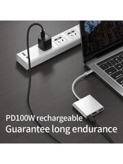 NADODO USB C - HDMI -moniporttisovitin, 3-in-1 Type-C -keskitin, jossa Thunderbolt 3 - HDMI 4K -lähtö / USB 3.0 -portti / PD 100 W pikalatausportti, Android-digitaalitelevisiosovitin Prolle, Air, Projektori, Näytönharmaa- yksikokoinen hinta ja tiedot | Kaapelit ja adapterit | hobbyhall.fi