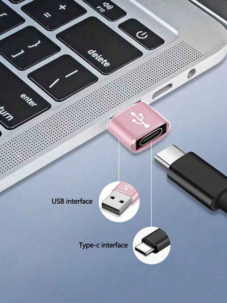 1 kpl alumiiniseoksesta valmistettu USB-C-sovitin lataamiseen ja tiedonsiirtoon, yhteensopiva puhelimien, tietokoneiden, kameroiden kanssa - kultainen - yksi koko hinta ja tiedot | Kaapelit ja adapterit | hobbyhall.fi