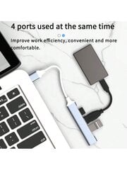 ENVISAOC USB C HUB USB 3.0 Type-C 3.1 4-porttinen monijakajasovitin OTG USB 2.0 Macbook Prolle 13 15 Air M1 Pro HUAWEI PC-tarvikkeet Puhelin-musta-C-tyyppi hinta ja tiedot | Kaapelit ja adapterit | hobbyhall.fi