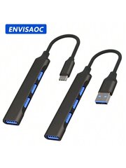 ENVISAOC USB C HUB USB 3.0 Type-C 3.1 4-porttinen monijakajasovitin OTG USB 2.0 Macbook Prolle 13 15 Air M1 Pro HUAWEI PC-tarvikkeet Puhelin-musta-C-tyyppi hinta ja tiedot | Kaapelit ja adapterit | hobbyhall.fi