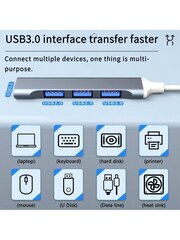 ENVISAOC USB C HUB USB 3.0 Type-C 3.1 4-porttinen monijakaja-sovitin OTG USB 2.0 Macbook Prolle 13 15 Air M1 Pro HUAWEI PC-tarvikkeet Puhelin-Silver-C-tyyppi hinta ja tiedot | Kaapelit ja adapterit | hobbyhall.fi