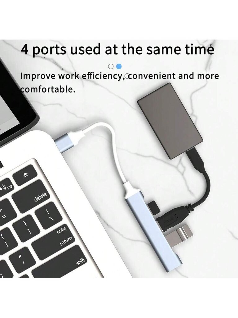 ENVISAOC USB C HUB USB 3.0 Type-C 3.1 4-porttinen monijakaja-sovitin OTG USB 2.0 Macbook Prolle 13 15 Air M1 Pro HUAWEI PC-tarvikkeet Puhelin-Silver-C-tyyppi hinta ja tiedot | Kaapelit ja adapterit | hobbyhall.fi