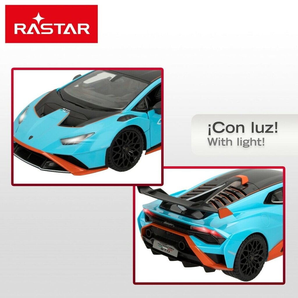 Kauko-ohjattava Lamborghini Huracán STO Rastar, sininen 1:14, 2 kpl hinta ja tiedot | Poikien lelut | hobbyhall.fi