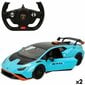 Kauko-ohjattava Lamborghini Huracán STO Rastar, sininen 1:14, 2 kpl hinta ja tiedot | Poikien lelut | hobbyhall.fi