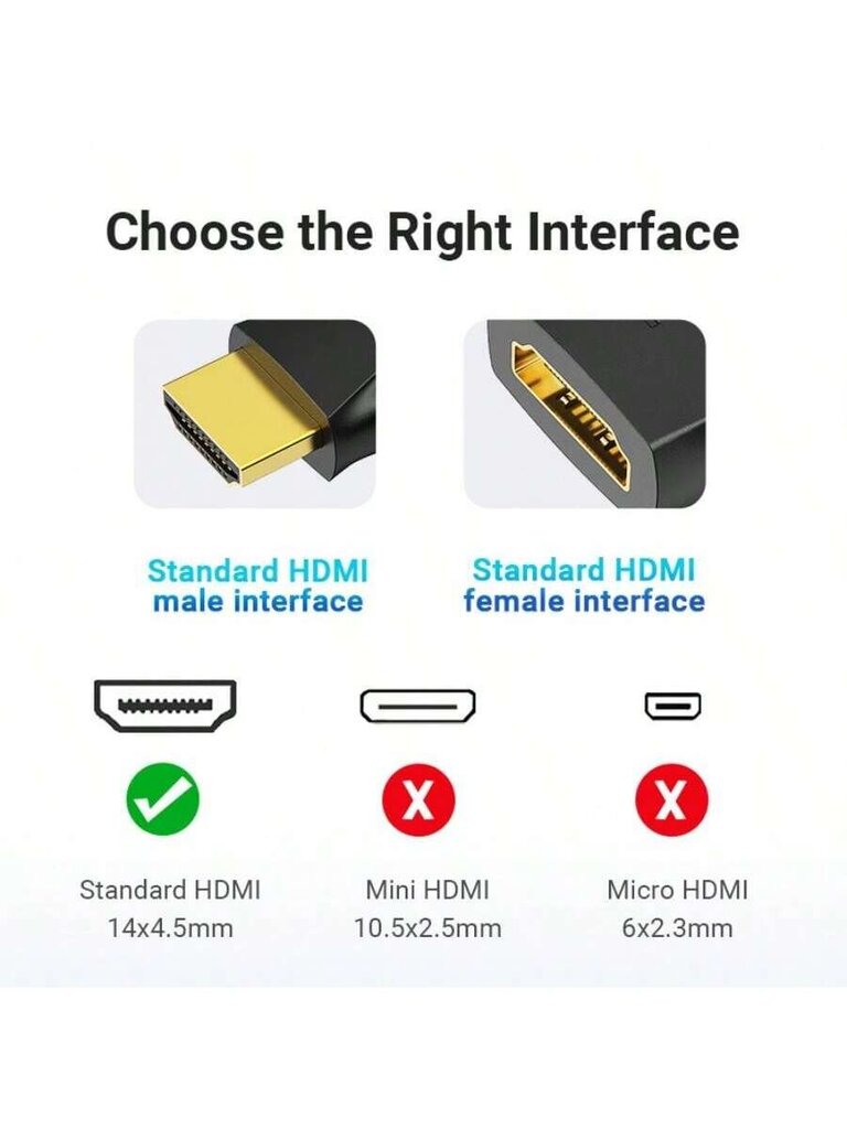 VENTION HDMI uros-HDMI naaras portinsäästäjä 90 astetta ylöspäin vastakkainen U-muotoinen takakulmainen jatkosovitin muunnin-musta hinta ja tiedot | Kaapelit ja adapterit | hobbyhall.fi