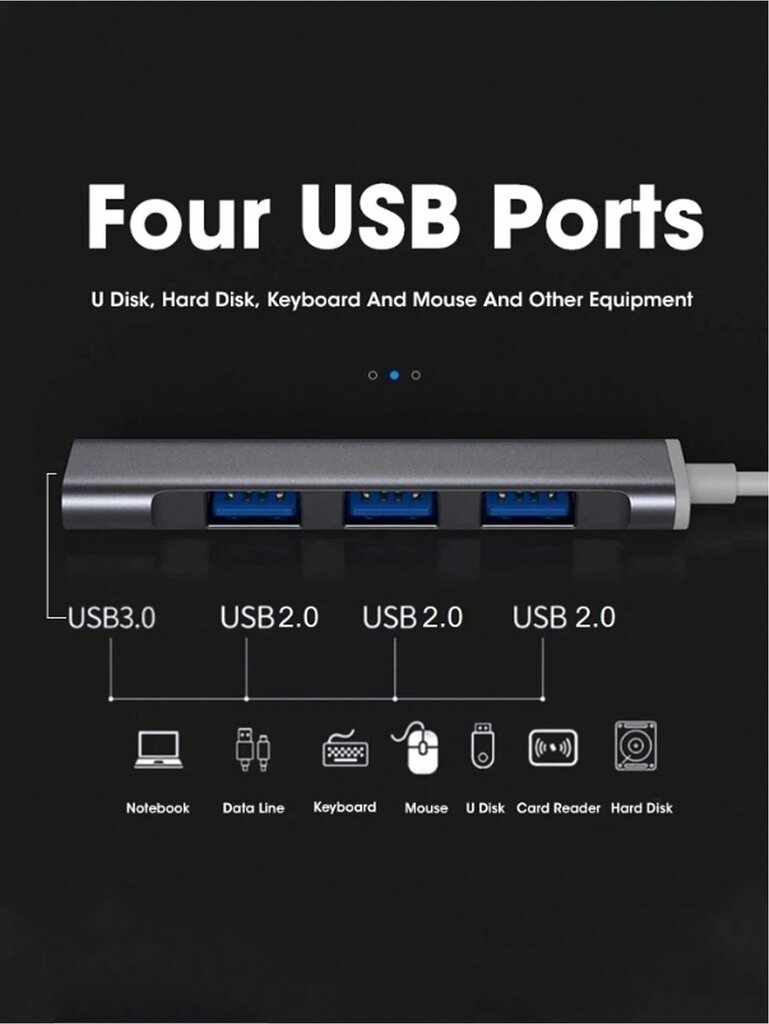 3.0 USB-keskitin Mini-USB-keskitin, 7-porttinen 4-porttinen USB-keskitin USB-jakaja, erittäin ohut kannettava datakeskitin, jossa 1USB 3.0/6 USB 2.0 / 1USB 3.0/3 Usb 2.0 -laajennus Kannettavalle tietokoneelle, Xboxille, Flash-asemalle, kiintolevylle, kons hinta ja tiedot | Kaapelit ja adapterit | hobbyhall.fi