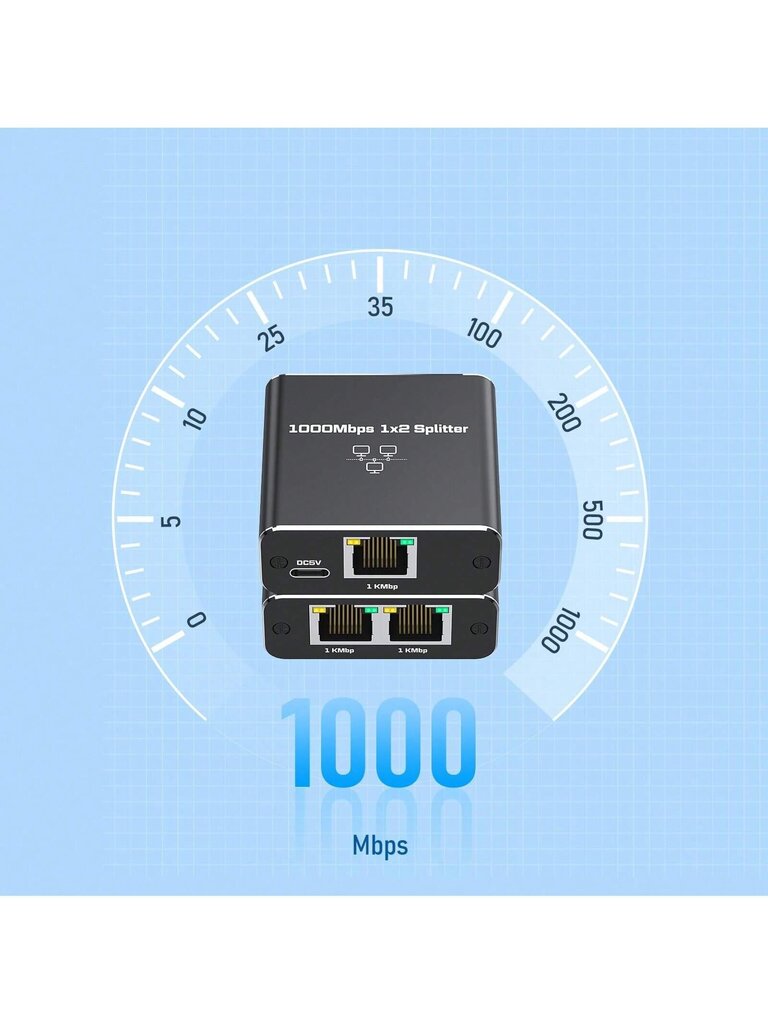 Musta 1-2 Ethernet-jakaja Rj45 Gigabit Ethernet -portilla, tukee 1000 Mbps:n verkkonopeuksia, Internet-verkkojakaja, verkkokaapelin jakaja kahdelle laitteelle - musta yksi koko hinta ja tiedot | Kaapelit ja adapterit | hobbyhall.fi