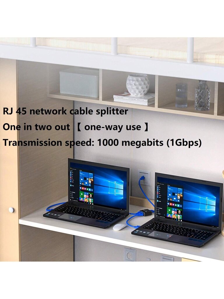 Musta 1-2 Ethernet-jakaja Rj45 Gigabit Ethernet -portilla, tukee 1000 Mbps:n verkkonopeuksia, Internet-verkkojakaja, verkkokaapelin jakaja kahdelle laitteelle - musta yksi koko hinta ja tiedot | Kaapelit ja adapterit | hobbyhall.fi