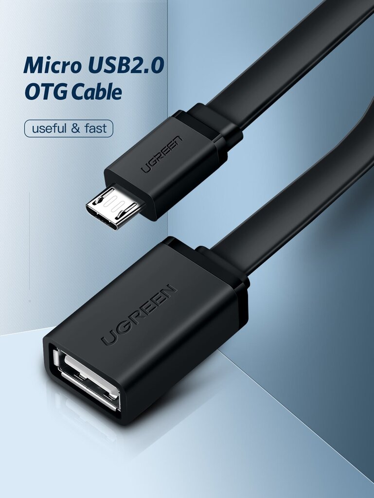 UGREEN UGREEN 12cm Micro USB 2.0 OTG -kaapeli On The Go -sovitin Micro USB -matkapuhelimeen - musta - yksi koko hinta ja tiedot | Kaapelit ja adapterit | hobbyhall.fi