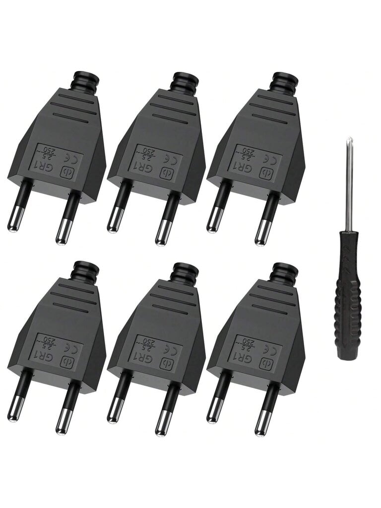 4/6/8 kpl EU Plug Adapter, EU Type C Urospistoke, voidaan asentaa naarasliittimellä, 250V 2,5V, Schuko virtajohto langallinen pistorasia ruuvimeisselillä, mustavalkoinen, sopii sähköjohdotukseen, teollisuus, koti hinta ja tiedot | Kaapelit ja adapterit | hobbyhall.fi