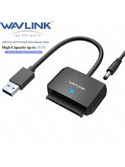 WAVLINK WAVLINK USB3.0 - SATA III -kiintolevysovitinkaapeli, SATA - USB A 5Gbps -muunnin, ulkoisen kiintolevyn liitin 2,5"/3,5" HDD/SSD:lle, virtasovitin mukana - Black-UK-liitin hinta ja tiedot | Kaapelit ja adapterit | hobbyhall.fi