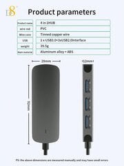 D8 4 in 1 USB 3.0 -keskitin USB-jakaja USB-laajennus kannettavalle tietokoneelle, hiirelle, USB3.0+USB2.0*3, virransyöttö Type C -portti Yhteensopiva MacBookin, kytkimen, Chromebookin, flash-aseman, U-levyn, konsolin, tulostimen, matkapuhelimen kanssa HDD hinta ja tiedot | Kaapelit ja adapterit | hobbyhall.fi