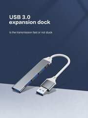 USB-jakaja 3.0 alumiiniseosta HUB-keskitin nopea 4-porttinen USB-telakointiasema yhden vedon moniliitäntämuunnin kannettavan tietokoneen ulkoinen näppäin hiiri USB-sovitin-hopea-USB hinta ja tiedot | Kaapelit ja adapterit | hobbyhall.fi