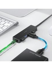 Jeaxin JXU121 USB 3.0 -keskitin, 4-porttinen A-tyypin USB 3.0 -jakaja kannettavalle tietokoneelle, usean USB-portin laajennussovitin Micro-USB:lla PC:lle, PS4, PS5, Air, Apple-kannettava, Surface Pro, Xbox, Flash Drive, HDD ja paljon muuta (1,6 FT /0.5M)  hinta ja tiedot | Kaapelit ja adapterit | hobbyhall.fi