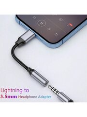 3,5 mm:n C-tyypin/Lightning-äänimuunninsovitin, yhteensopiva iPhonen kanssa 16/15/14/13, Samsung Phonesin äänilisäsovitin - harmaa hinta ja tiedot | Kaapelit ja adapterit | hobbyhall.fi