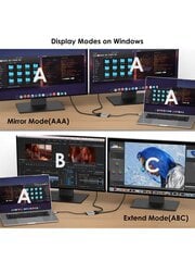 WAVLINK USB C - Dual HDMI -sovitin kannettavan tietokoneen telakointiaseman keskittimen jakaja 87 W PD Dual Monitors -sovittimella varustettu HDMI-keskitin M1/M2 MacBook Prolle/Airille, Dell XPS:lle, HP:lle, Lenovolle, Thunderbolt 3/4 -kannettaville - Sil hinta ja tiedot | Kaapelit ja adapterit | hobbyhall.fi