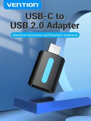 VENTION USB C-USB-sovitin USB Type C Uros USB 2.0 naaras OTG-kaapeli Yhteensopiva MacBook Pro/Air, IPhone 15 Pro Max/15 Plus/15, Samsung Galaxy S23/S22/S21-Black kanssa hinta ja tiedot | Kaapelit ja adapterit | hobbyhall.fi