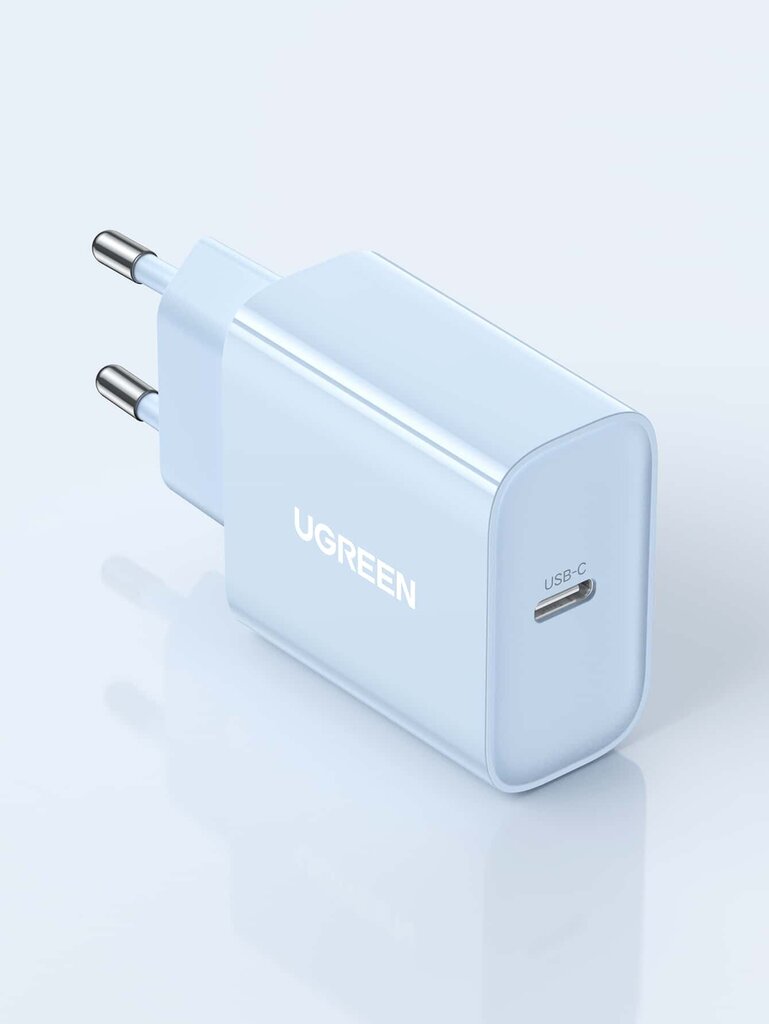 UGREEN 20 W USB C -laturi PD -pikalaturi USB-C virtalähde seinälaturisovitin Yhteensopiva iPhonen, Pixelin, Galaxyn, IPad-White-EU-liittimen kanssa hinta ja tiedot | Kaapelit ja adapterit | hobbyhall.fi