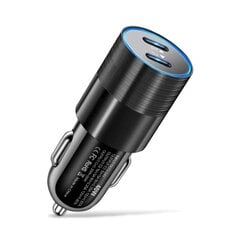 68W Dual USB tyyppi C autolaturi Metal Auto PD laturi Adapteri Nopea lataus USB C laturi matkapuhelimeen autossa iPhone 13 12 hinta ja tiedot | Sähköautojen lataustarvikkeet | hobbyhall.fi