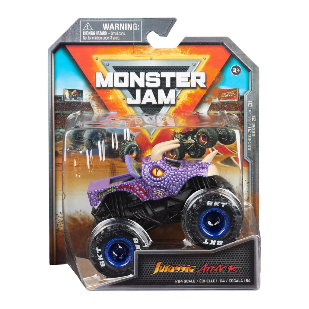 Monster Jam 1:64 monster truck Jurassic Attack, 6067635 hinta ja tiedot | Poikien lelut | hobbyhall.fi