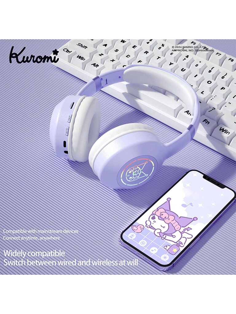 Sanrio EM-368 Langattomat kuulokemikrofonit korvan päällä Hupun päällä kuulokkeet Esports Gaming Urheilu Hi-Fi mikrofonilla Naisille ja teineille - Täydellistä pelaamista, harjoittelua, matkakuulokkeet - violetti hinta ja tiedot | Kuulokkeet | hobbyhall.fi