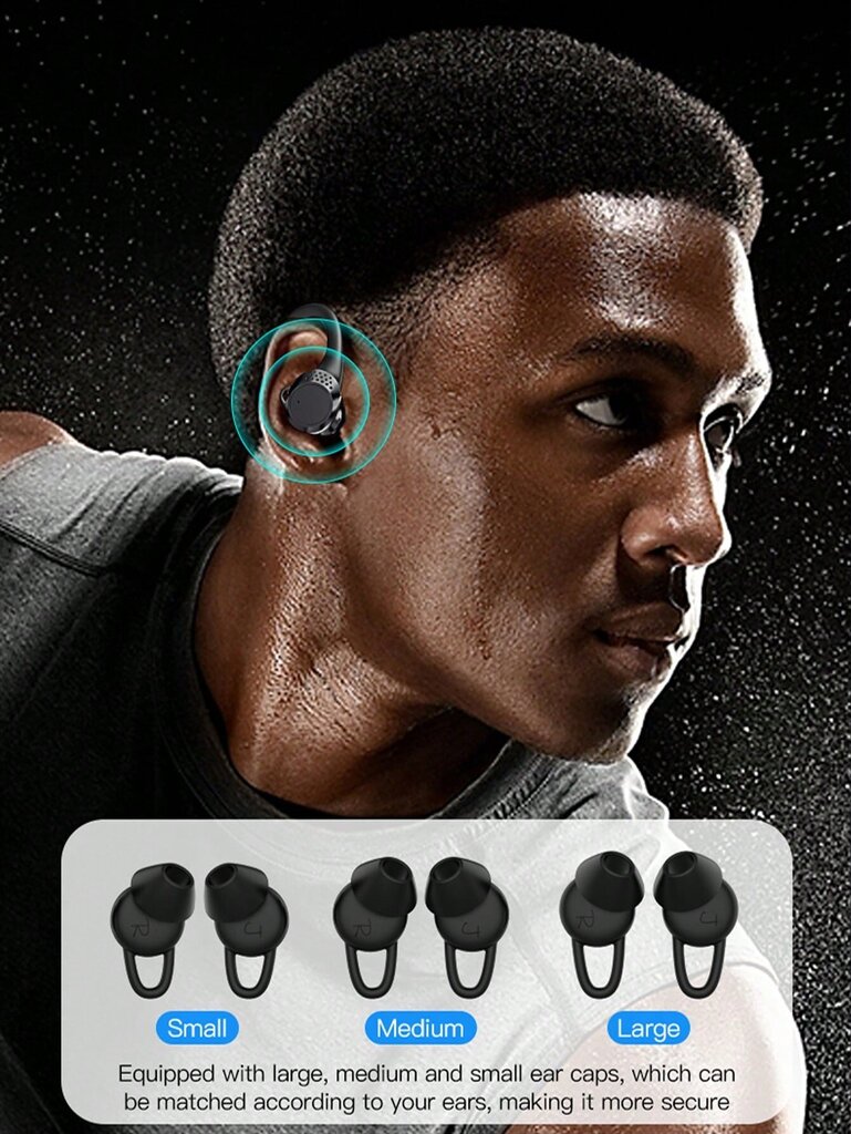 True Wireless Sports Headset Video TWS ACC BUDS In-Ear kuulokkeet Riippuvat korvatyypit kuulokkeet Sport-kuuloke-musta hinta ja tiedot | Kuulokkeet | hobbyhall.fi