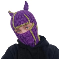 (Aikuinen 57 59cm-violetti sarvi)Halloween Balaclava Little Devil Hat Devil Horn Balaclava Naamiaiset Halloween Juhlahattu Hauska Hupullinen Pipo Naamio hinta ja tiedot | Naisten päähineet | hobbyhall.fi