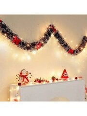 1 kpl Christmas Tinsel Garland Keinotekoinen jouluseppele LED-valoparistolla ja punaisella rusetilla, joulumetallinen kierretty riippuseppele, mantelseppelekoristeet portaiden kaiteeseen, sisä-ulkokoristeet, joulukuusen koristeellinen seppele, joulukorist hinta ja tiedot | Joulukuuset ja kranssit | hobbyhall.fi