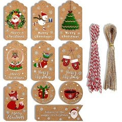 50 Christmas Vintage Kraft Paper Hang Tags Tee Itse hinta ja tiedot | Joulukoristeet | hobbyhall.fi