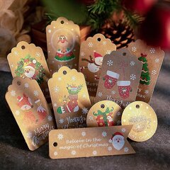 50 Christmas Vintage Kraft Paper Hang Tags Tee Itse hinta ja tiedot | Joulukoristeet | hobbyhall.fi