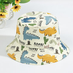 (48CM-Beige Dinosaur) Sarjakuva Dinosaur Print Baby Bucket Caps pojalle Tytölle Suloinen Eläin Imevä Kalastajahattu Kesä Taapero Panama Sun Cap Bonnet Gorra hinta ja tiedot | Naisten päähineet | hobbyhall.fi