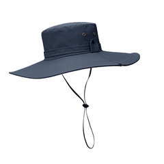 Bucket Hat Leveälierinen UPF50+ Hengittävä vettä hylkivä säädettävällä kiristysnyörillä Aurinkohattu miehille Patikointi Camping Beach Tummansininen hinta ja tiedot | Muut pyörätarvikkeet | hobbyhall.fi