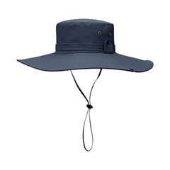 Bucket Hat Leveälierinen UPF50+ Hengittävä vettä hylkivä säädettävällä kiristysnyörillä Aurinkohattu miehille Patikointi Camping Beach Tummansininen hinta ja tiedot | Muut pyörätarvikkeet | hobbyhall.fi