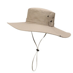 Bucket Hat leveälierinen UPF50+ hengittävä vettä hylkivä säädettävällä kiristysnyörillä oleva aurinkohattu miehille Patikointi Camping Beach Khaki hinta ja tiedot | Muut pyörätarvikkeet | hobbyhall.fi