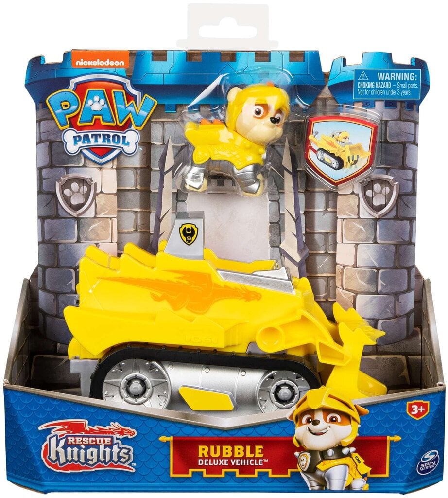 Lelupuskutraktori hahmolla Ruins Paw Patrol Rescue Knights Construction hinta ja tiedot | Poikien lelut | hobbyhall.fi