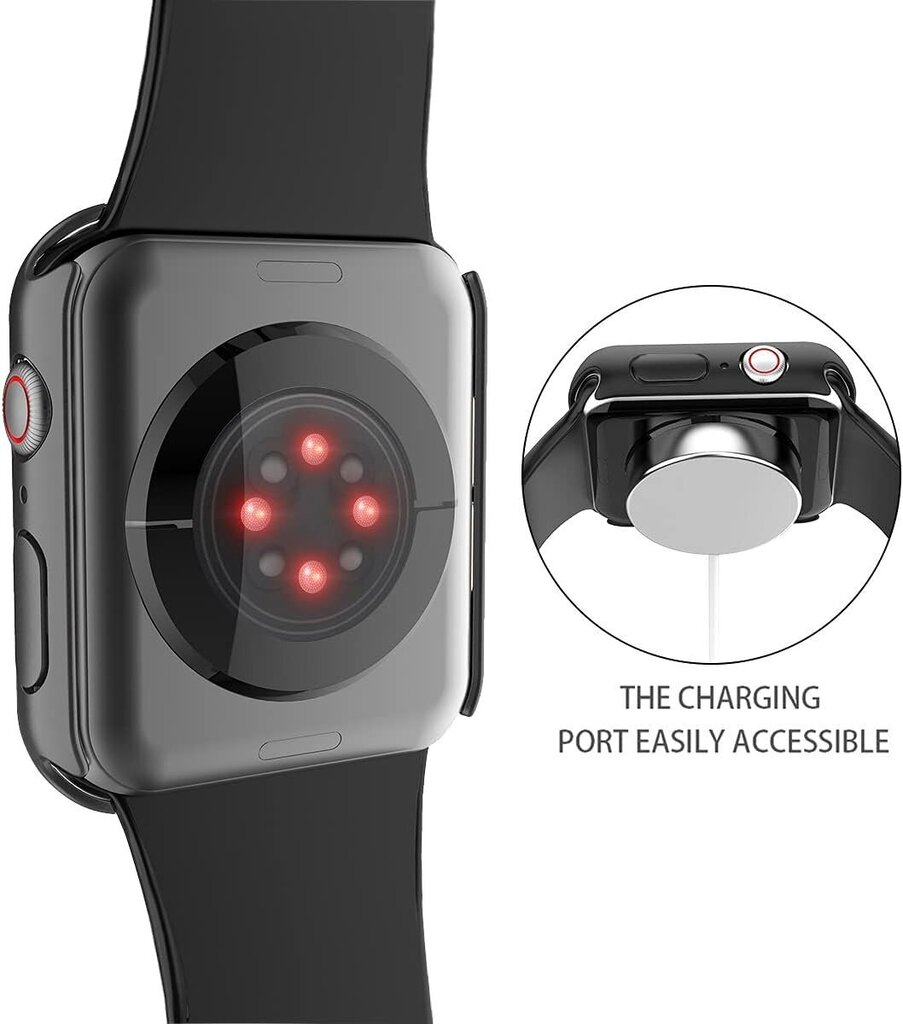 2 pakkaus kova PC-kotelo karkaistusta lasista valmistetulla näytönsuojalla, yhteensopiva Apple Watch Series 9 (2023) Series 8 Series 7 45mm: n kanssa, erittäin ohut naarmuuntumaton kansi iWatch S9/S8/S7:lle, musta hinta ja tiedot | Älykellojen ja aktiivisuusrannekkeiden lisätarvikkeet | hobbyhall.fi