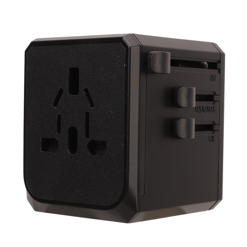 Matkasovitin Musta yleissovitin, jossa 3 USB 1 Type C Turvallisuussuojaus Kansainvälinen sovitin US UK EU Plug AC100?240V hinta ja tiedot | Vuorikiipeilyvarusteet | hobbyhall.fi