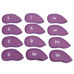 12 kpl Golf Iron Covers -setti Numeroilla Pehmeä Golf-päänsuojus Suojapäällinen Court Exercise Purple hinta ja tiedot | Golf | hobbyhall.fi