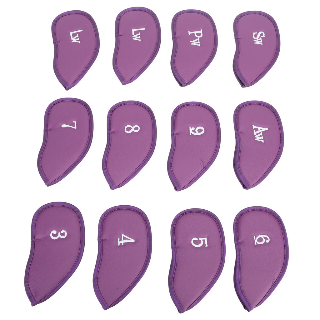 12 kpl Golf Iron Covers -setti Numeroilla Pehmeä Golf-päänsuojus Suojapäällinen Court Exercise Purple hinta ja tiedot | Golf | hobbyhall.fi